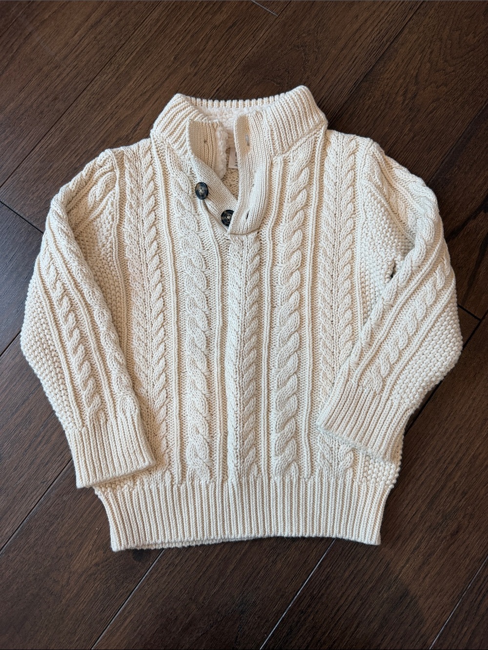 GAP Kids Cream Cable-Knit 1/4 Button Sweater Size 4T - C13-029